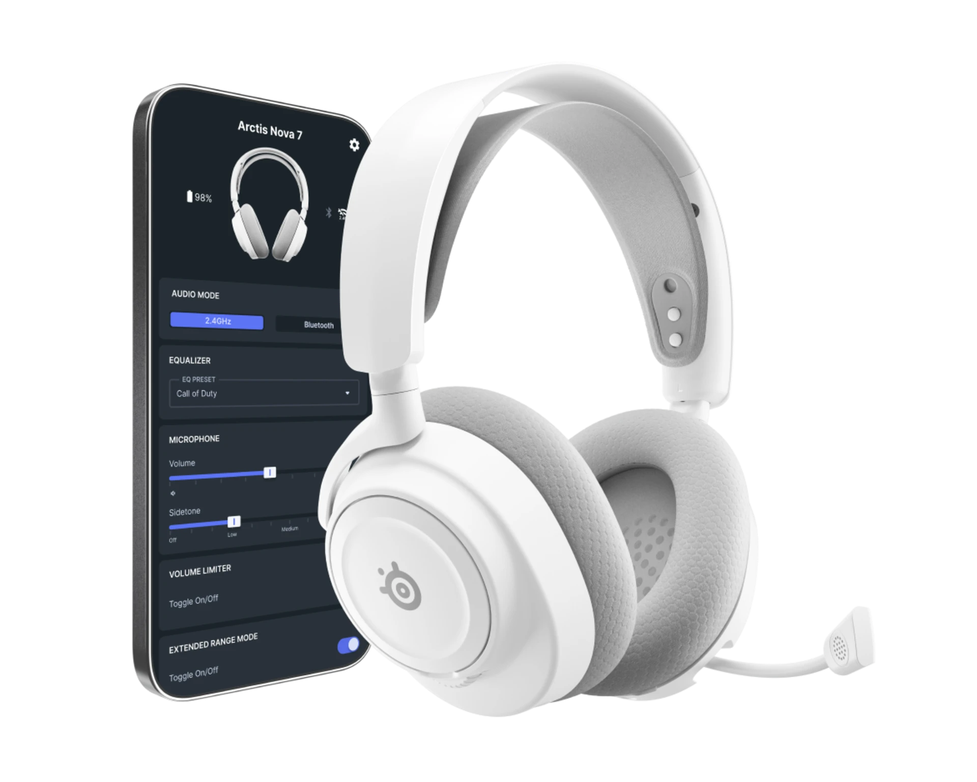 AURICULAR STEELSERIES 61731 ARCTIS NOVA 7 GEN 2 WIRELESS 2 4GHZ BT 38H 360� WHITE